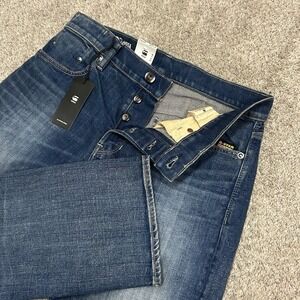 G Star Raw Mosa Straight Jeans Mens 31X30 Button Fly Blue Denim New with Tags